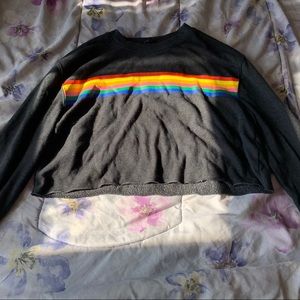 rainbow croptop sweater